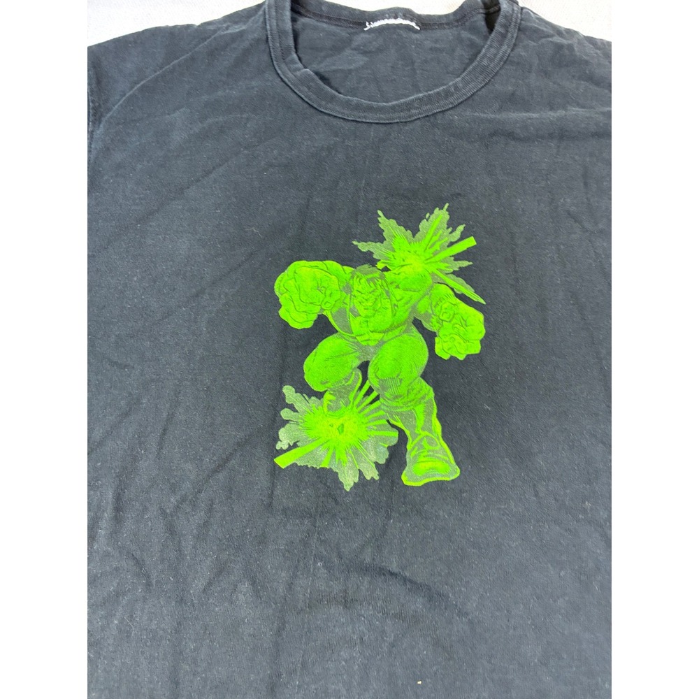Champion Marvel Avengers Hulk Graphic T-Shirt Mens Black Neon Green Power - Picture 4 of 9
